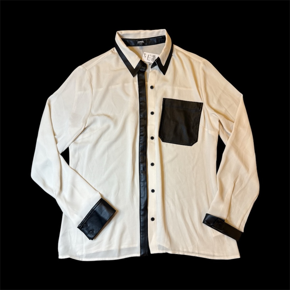 Express Black and White Blouse